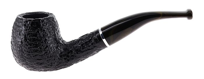 Pipa Savinelli Bosco 626 rusticata, nera, shape Apple curva, filtro 6mm