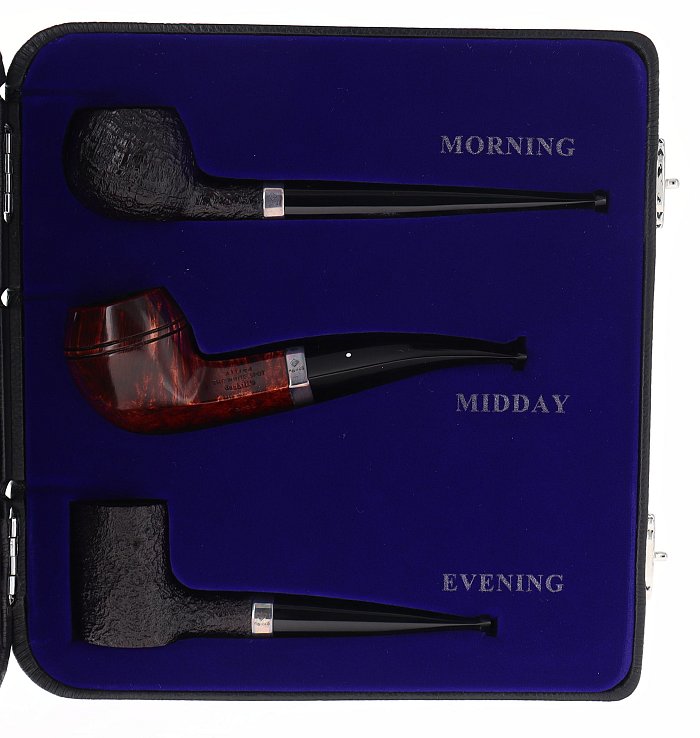 Pipa Dunhill SPECIAL SET 3 PIPE  MORNING MIDDAY EVENING SHELL BRIAR 3107 AMBER ROOT 3404 SHELL BRIAR 3122