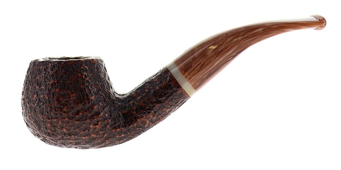 Pipa Savinelli Dolomiti 646, rusticata marrone, shape Brandy curva, filtro 9mm