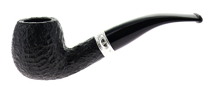 Pipa Savinelli Trevi 626, rusticata nera, shape Apple curva, filtro 6mm