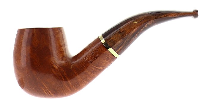 Pipa Savinelli Whisky 616 KS liscia marrone chiaro shape Robusta Billiard curva, FIltro 9mm