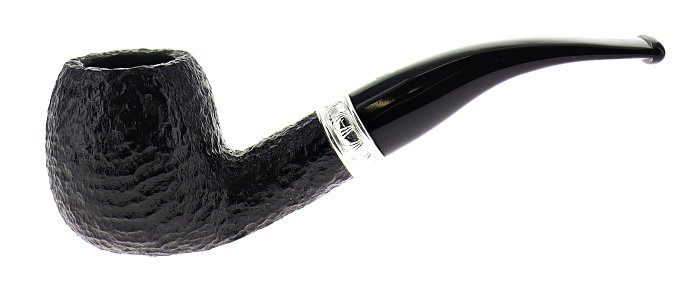 Pipa Savinelli Trevi 626, rusticata nera, shape Apple curva, filtro 9mm