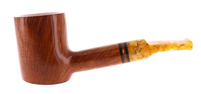 Pipa Savinelli Miele 311 liscia naturale, shape Poker semicurva, filtro 6mm