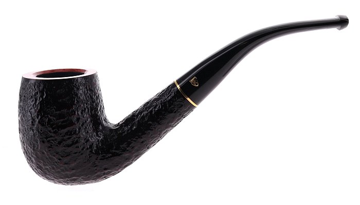 Pipa Savinelli Roma 606 KS, rusticata marrone, shape Billiard curva, filtro 6mm